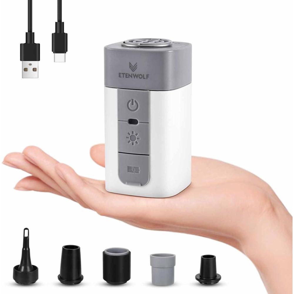 imageETENWOLF AIR 2 PRO Air Pump for Inflatables with 3200 mAh Battery 2X Faster Inflation ampamp Deflation 45 kPa Mini Electric Air Pump for Air Mattresses Pool Floats Vacuum Storage Bags