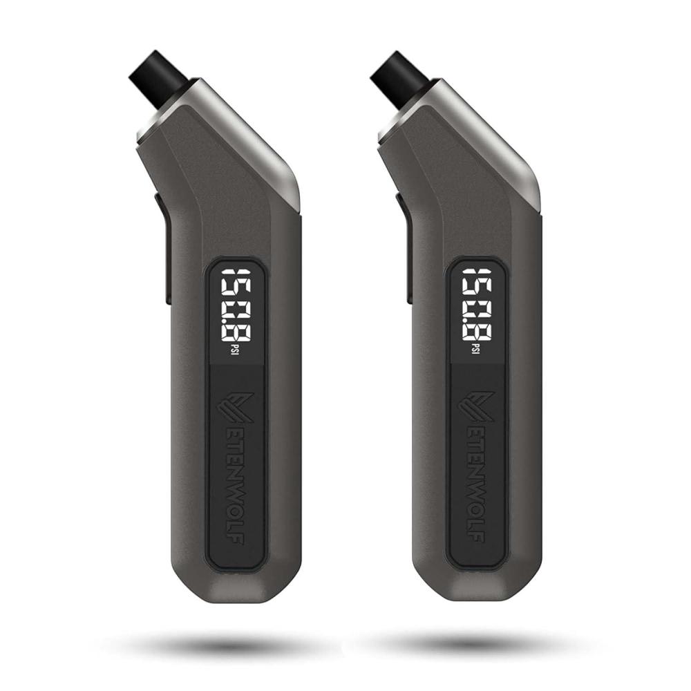 imageETENWOLF Digital Tire Pressure Gauge 2 Pack Industrial Tire Gauge 3200 PSI Calibrated to ANSI B407 Grade 2APlusMinus 05 Air Pressure Gauge with Replaceable AAA Batteries Vivid Orangespace grey