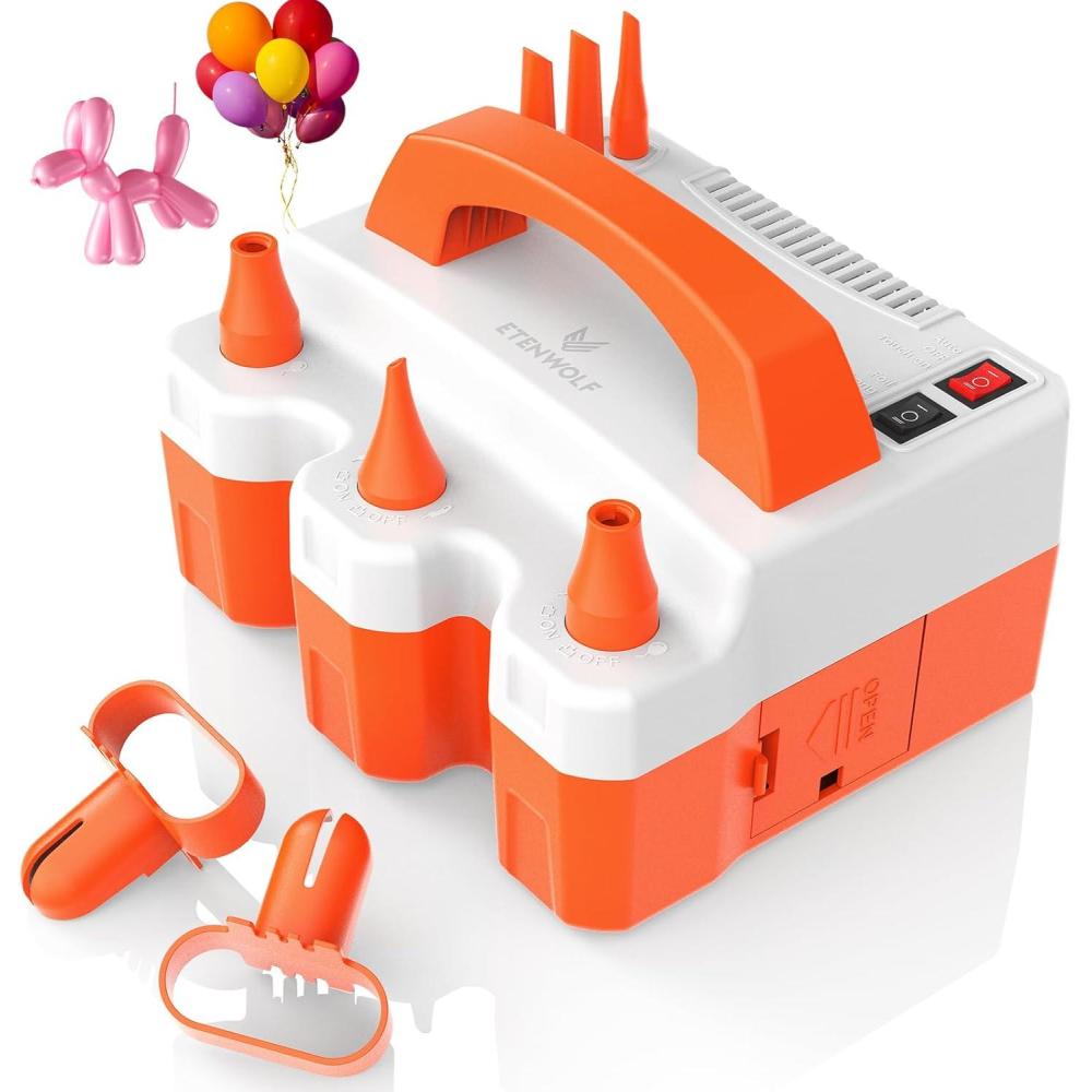 imageETENWOLF P600 Electric Balloon Pump for All Balloons with 3 Nozzles 110V 600W Balloon Blower for Party Metalic Latex 260q Foil Balloons Balloon Inflator for Birthday Decorations