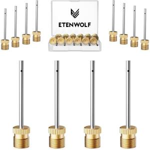 ETENWOLF 12 Pack Brass Ball Pump Needles, No Break Heavy Duty Air Pump Needles for Balls with Storage Case, Compatible with Hand Pump and Electric Pump, Stainless Steel Body