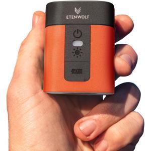 ETENWOLF AIR 3 Air Pump for Inflatables with 2600 mAh Battery & Camping Light, Ultra-Fast and Mini Electric Air Pump, Inflate Deflate for Air Mattress, Pool Floats, Vacuum Storage Bags(Vivid Orange)