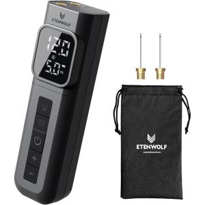 ETENWOLF P200 Electric Ball Pump 2000mAh Sports Air Pump with Digital Pressure Gauge for Basketball Soccer Volleyball(Black)
