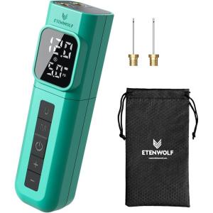 ETENWOLF P200 Electric Ball Pump 2000mAh Sports Air Pump with Digital Pressure Gauge for Basketball Soccer Volleyball(Dark Cyan)