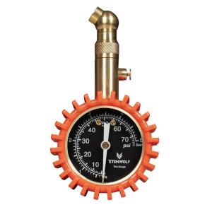 ETENWOLF Tire Pressure Gauge for Cars 0-75 PSI, Air Pressure Gauge with Large Glow Dial, Calibrated to ANSI B40.1 Grade A(Plus-Minus 1%), Tire Gauge for Tire Pressure Car Accessories (Black)(Vivid Orange)