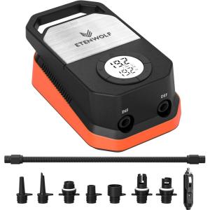 ETENWOLF S4 Paddle Board Pump, 20 PSI High Pressure 12V DC Sup Air Pump with Auto-Off & Deflation, 4X Faster Portable Electric Pump for Stand Up Paddle Boards, Kayaks, Air Mattress, Tent, Inflatables
